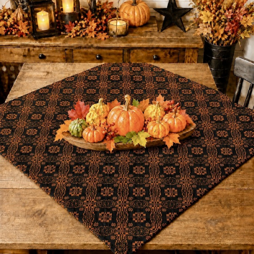 GETTYSBURG PUMPKIN/BLACK 52" SQUARE